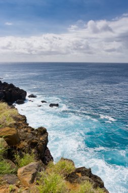 Ocean and the coast line of Big Island, Hawaii clipart