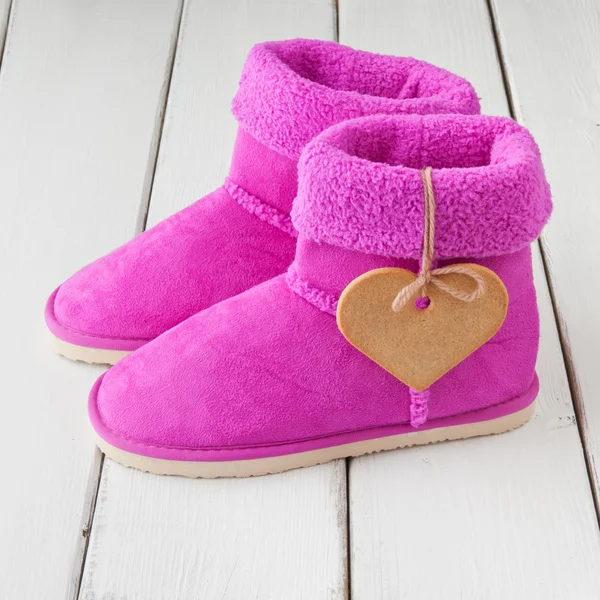 Różowe buty zimowe — Zdjęcie stockowe