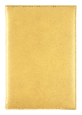 Beyaz kırpma yolu ile izole sarı deri notebook