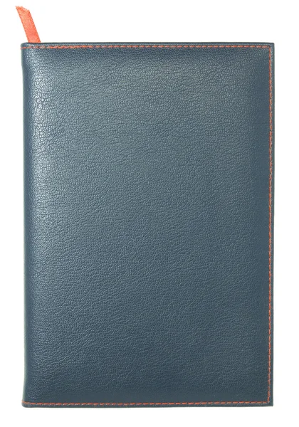 Leather notebook isolated on white with clipping path — Stock Photo, Image