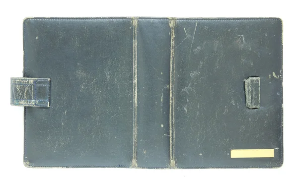 Capa de livro velho preto isolado no branco — Fotografia de Stock