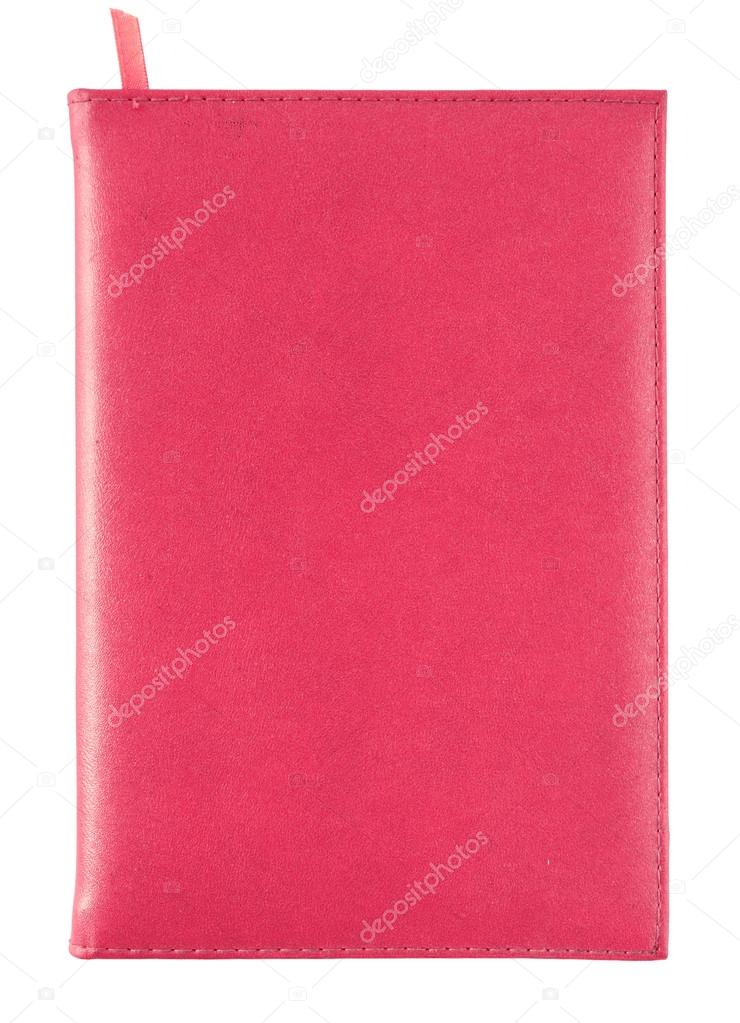 red leather notebook cover isolated on white with clipping path