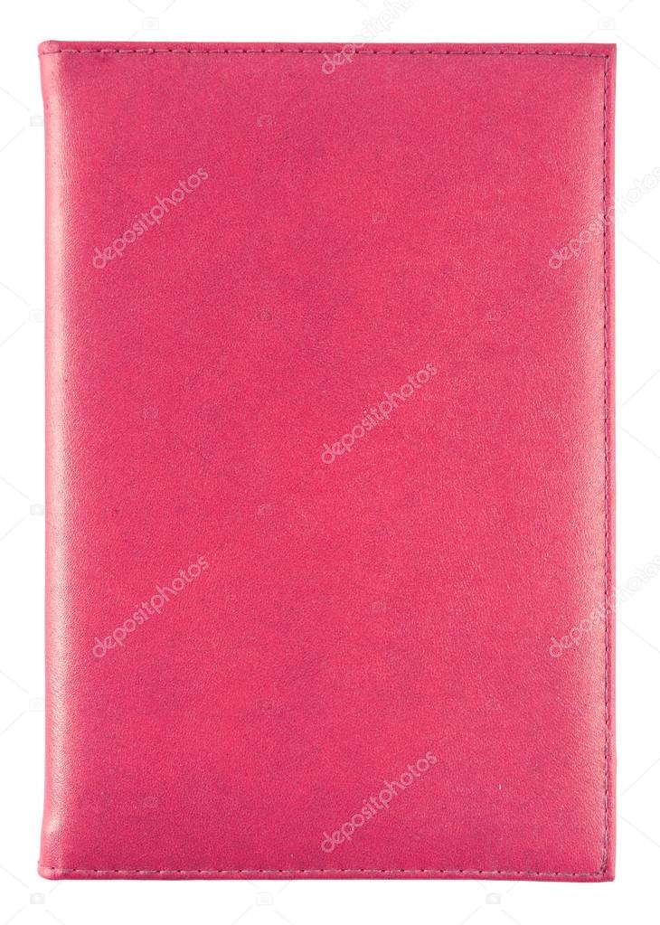 red leather notebook isolated on white with clipping path