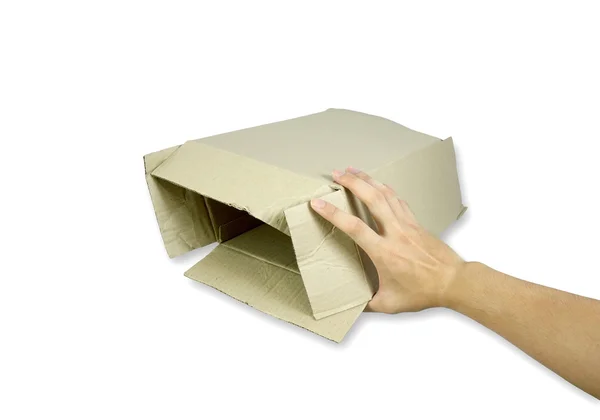 Купа картонних коробок на білому тлі — стокове фото