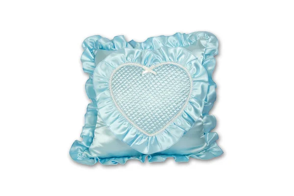 Голубая подушка изолирована на белом фоне — стоковое фото