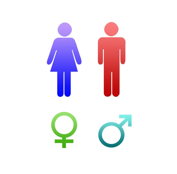 Mężczyźni i kobiety znak na białym tle — Zdjęcie stockowe
