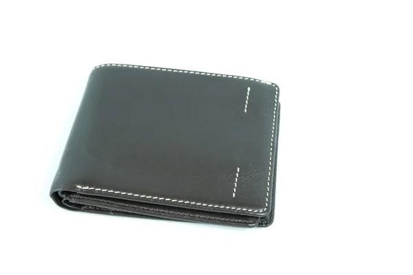 Billetera negra aislada sobre fondo blanco — Foto de Stock