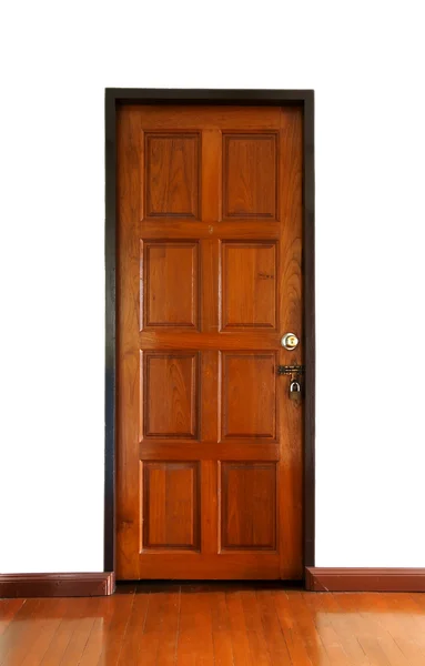 Houten deuren vergrendeld — Stockfoto