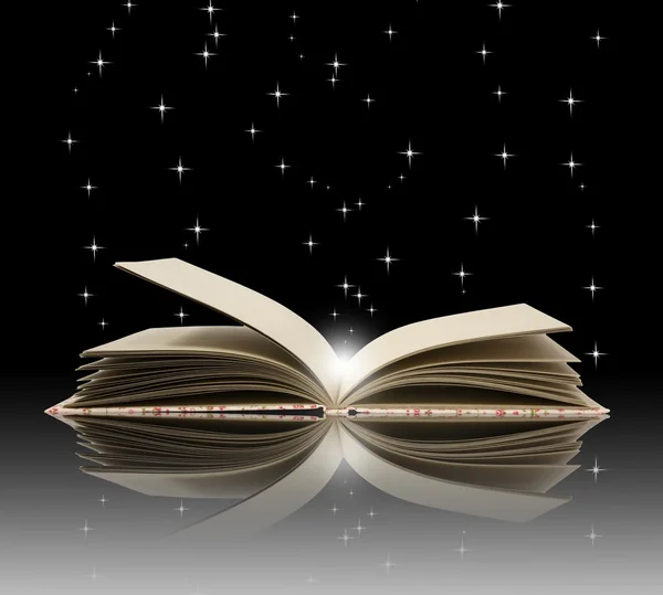 Otwarta Księga magii - koncepcja edukacji — Zdjęcie stockowe