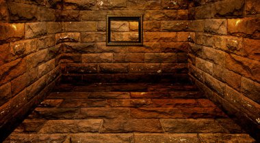 tuğla duvar Oda ahşap çerçeve