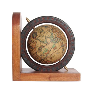 eski globe izole kırpma yolu ile beyaz üzerinde