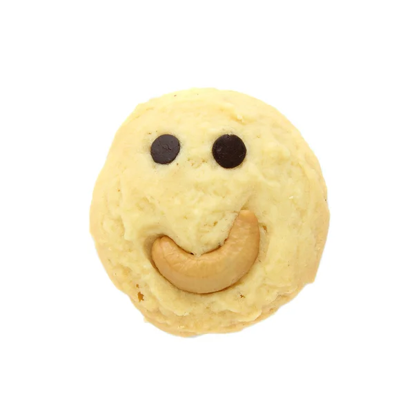 Smiling cookies diisolasi pada warna putih — Stok Foto