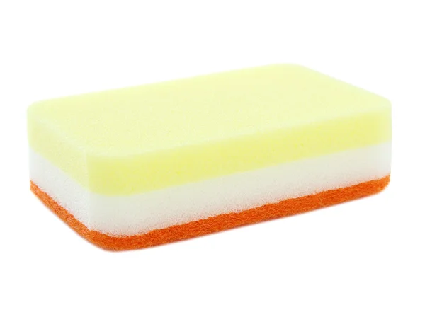 Household sponge isolated on a white background — Stock Photo, Image
