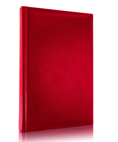 Copertina bianca libro rosso isolato su sfondo bianco — Foto Stock