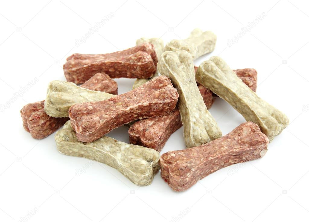 Dog bone food isolated on white