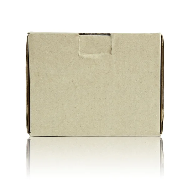 Caixa de papelão em branco isolado no fundo branco — Fotografia de Stock