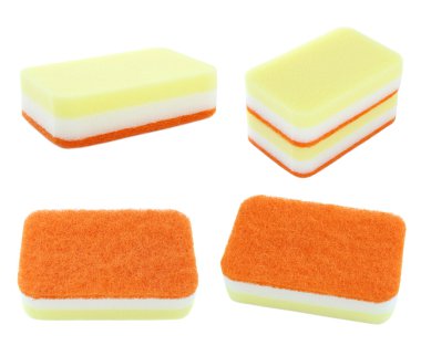 Beyaz arka plan üzerinde izole ev sünger kümesi