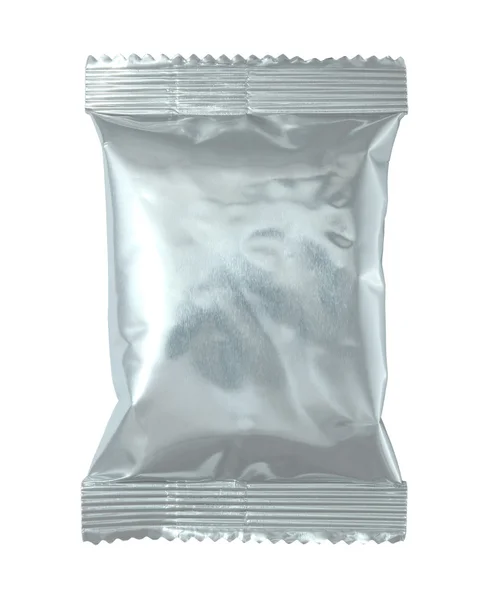 Foil package bag isolated on white with clipping path — Stock Photo, Image