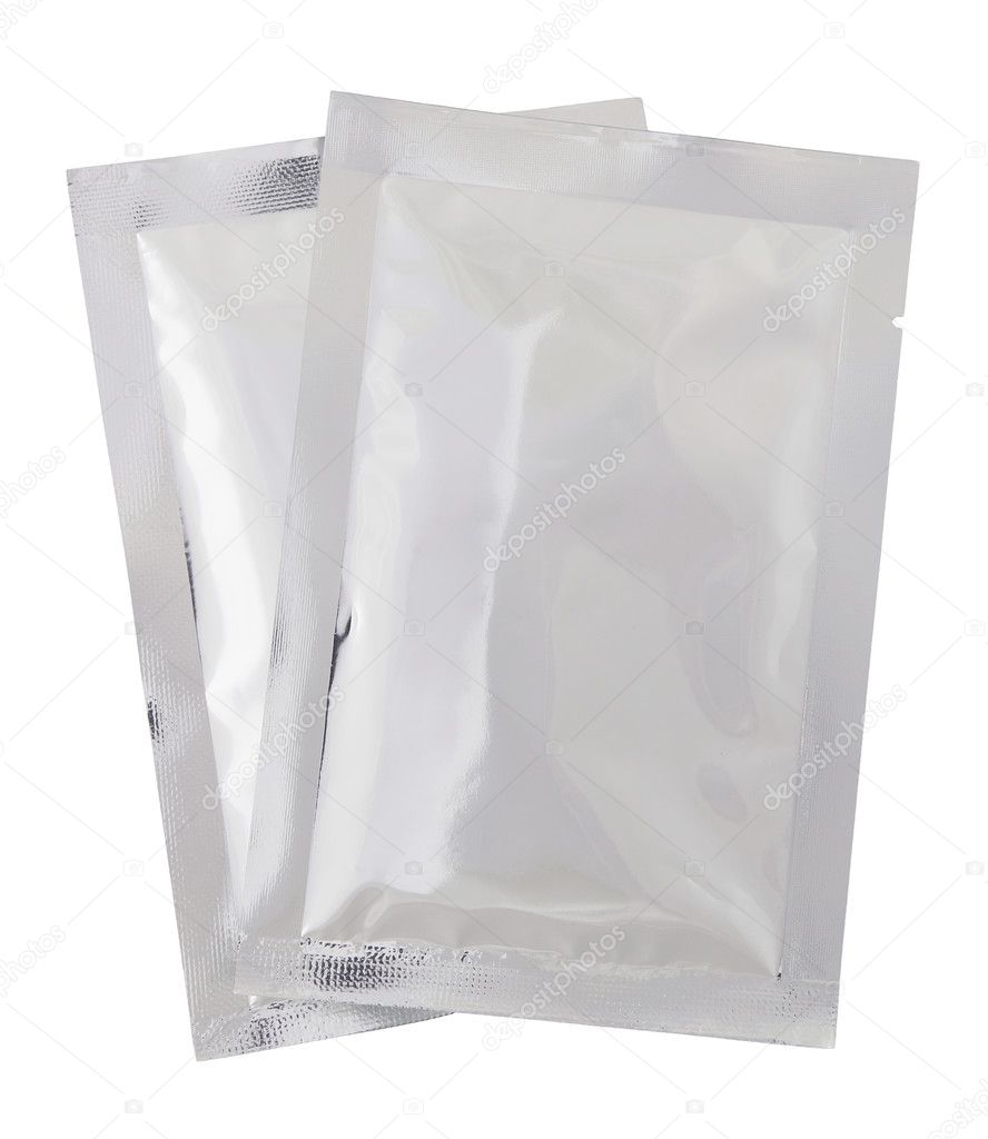 plastic package bag isolated on white with clipping path
