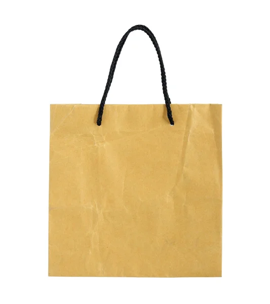 Riciclare sacchetto di carta marrone isolato su bianco con percorso di ritaglio — Foto Stock