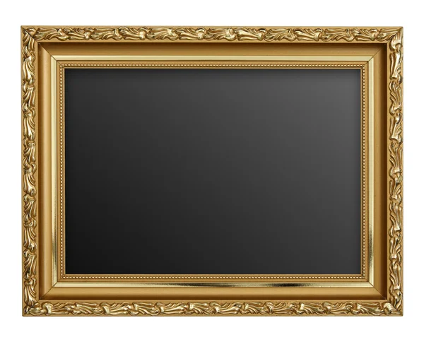 Moldura de imagem de ouro Isolado no fundo branco — Fotografia de Stock