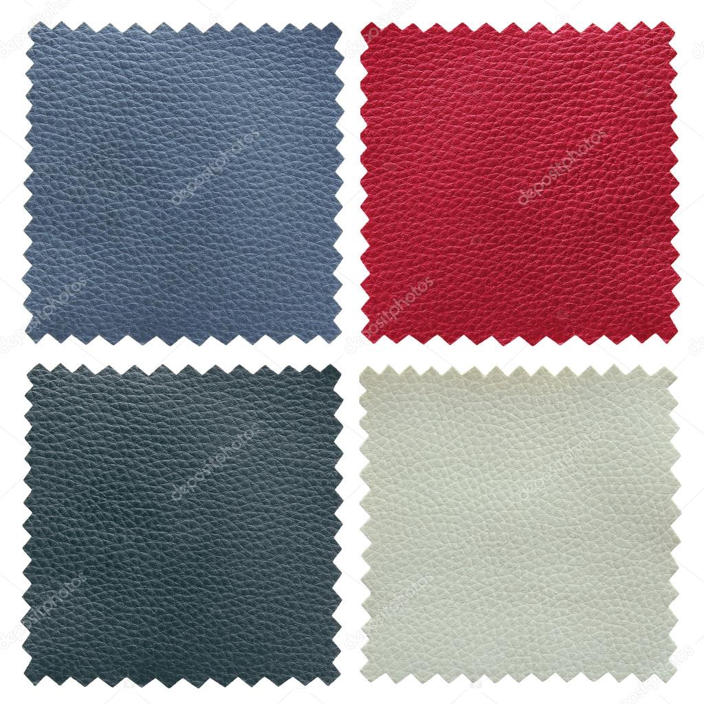 set of leather samples texture