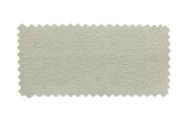 Beyaz arka plan üzerinde izole doğal kumaş renk örneği örnekleri