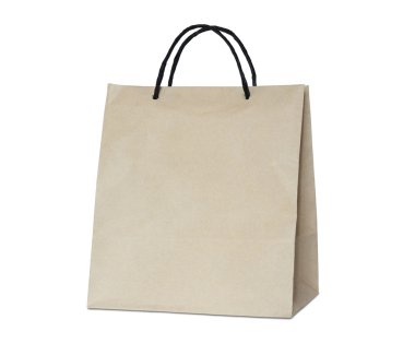 Beyaz kırpma yolu ile izole kahverengi kağıt torba