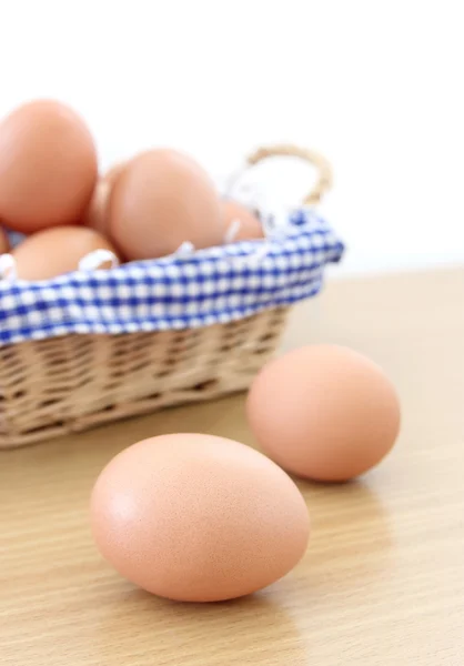 Eggs on table — Stock Photo, Image