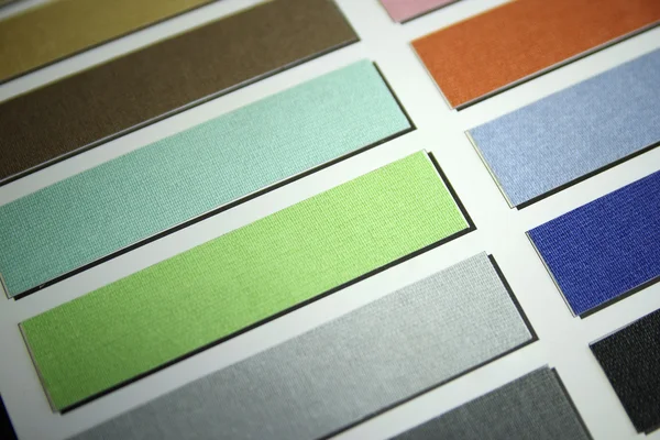 颜色色板样品的织物 — 图库照片