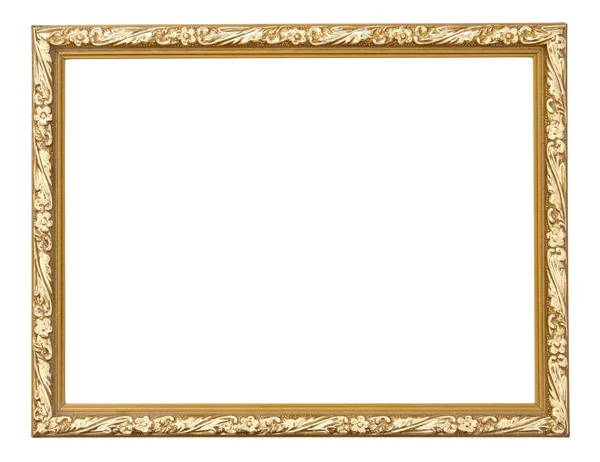 Gold picture frame isolated on white background — Stock Photo, Image