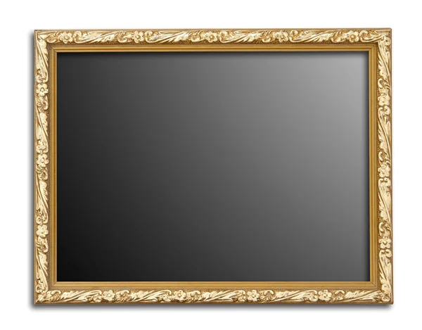 Arany kép keret elszigetelt fehér háttér — Stock Fotó