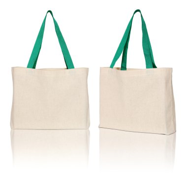 bolsa de tela marrón sobre fondo blanco