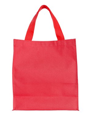 red canvas shopping bag isolated on white background with clippi clipart