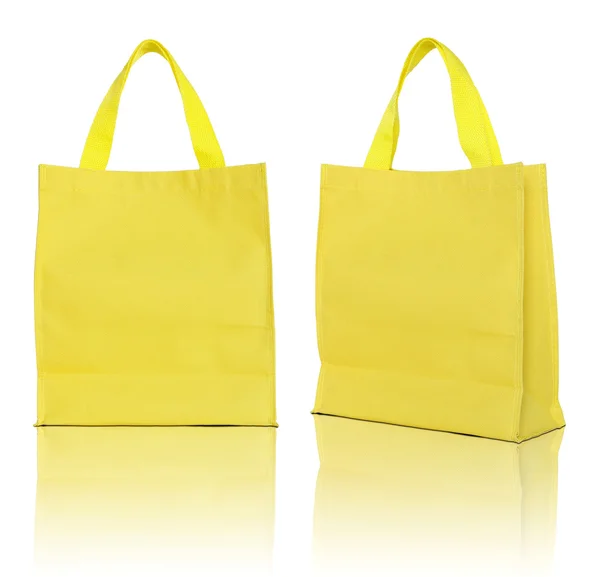 Yellow shopping bag on white background — Stock Photo, Image