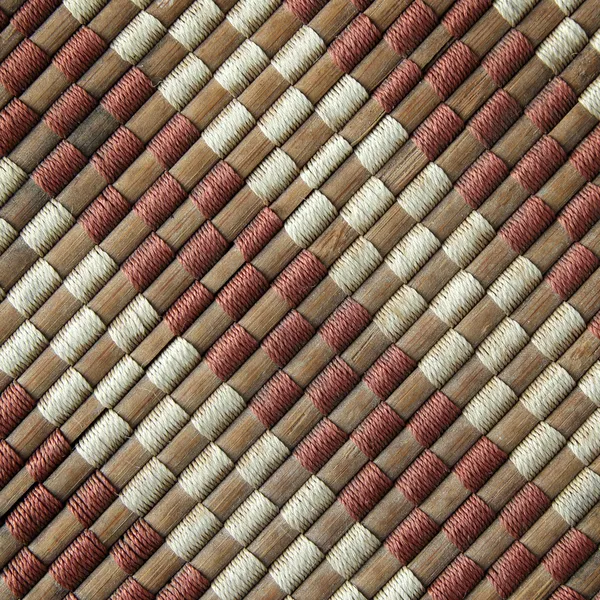 Bamboo woven mat texture or seamless background — Stock Photo, Image