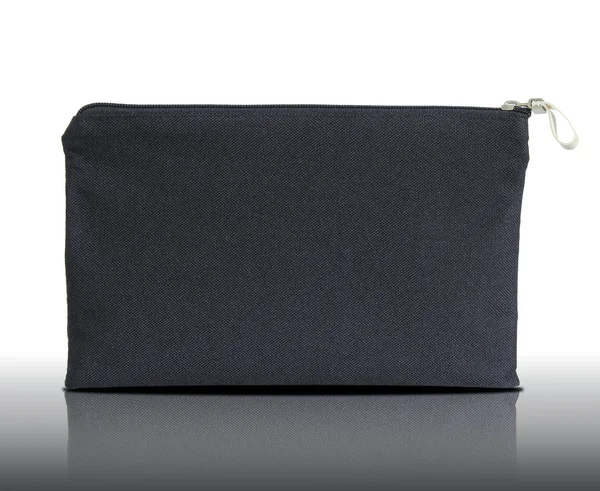 Black canvas shopping bag on white background — Stock Photo, Image
