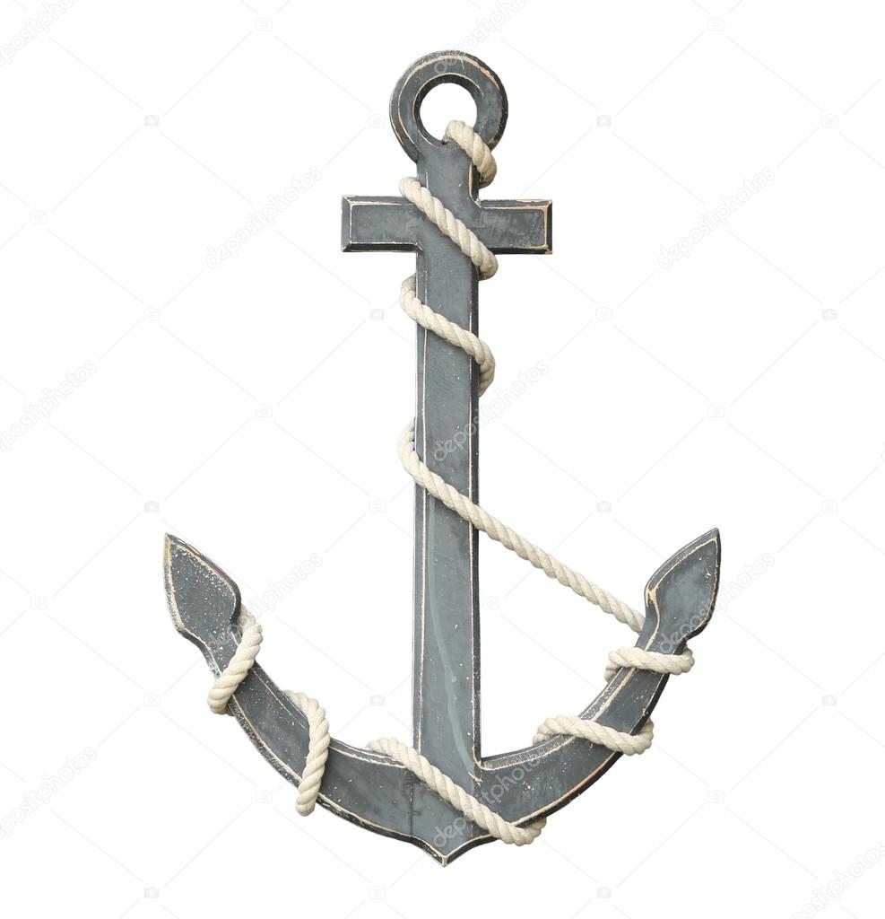 Old anchor isolated on white background with clipping path