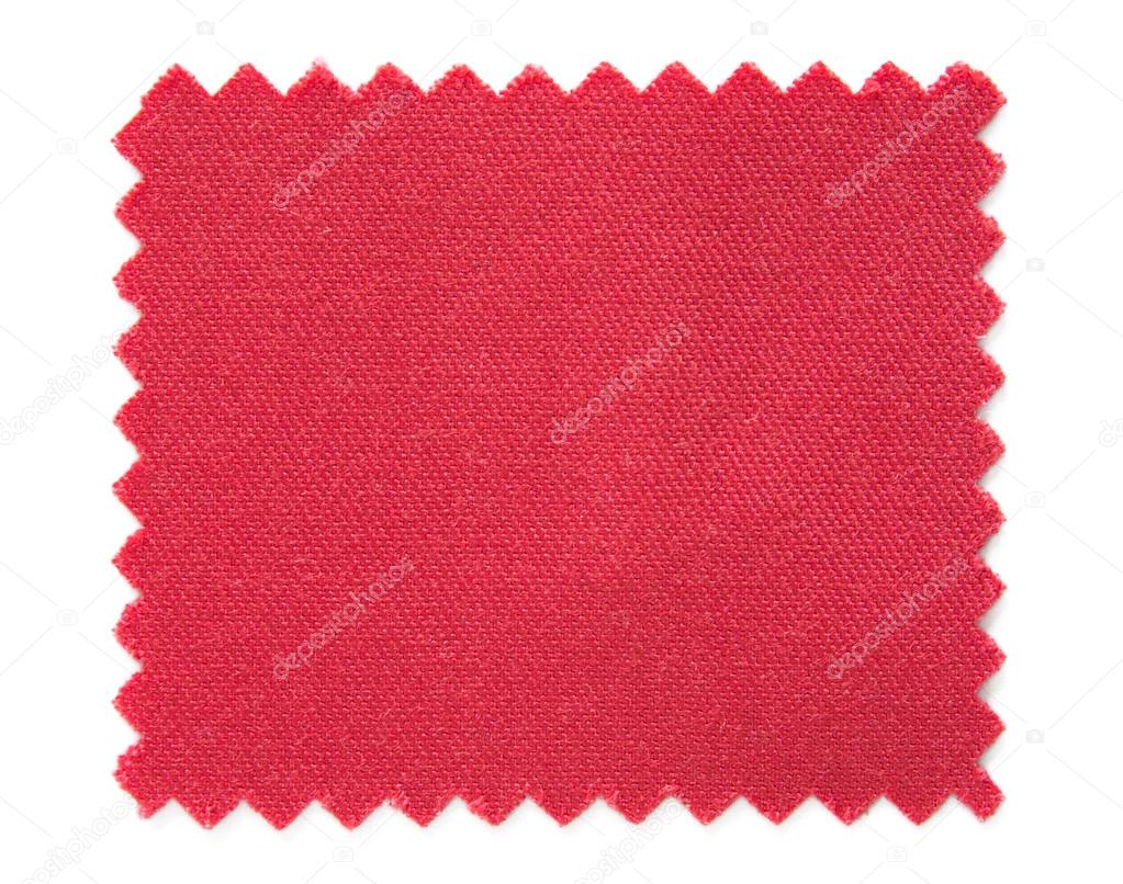 red fabric swatch samples isolated on white background