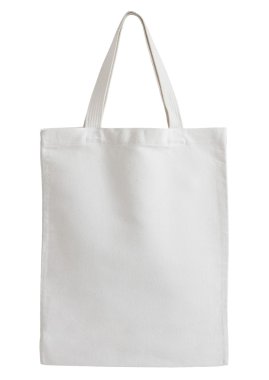 beyaz kumaş çanta kırpma yolu ile beyaz arkaplan izole