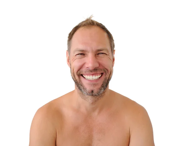 Smiling men isolated on the white background — Stock Photo, Image