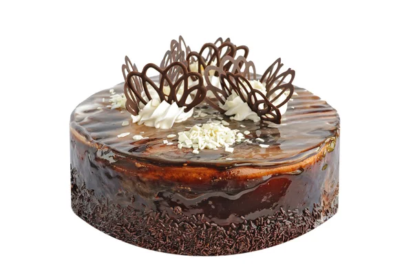 Chocolate cake on the white background — Stock Photo, Image