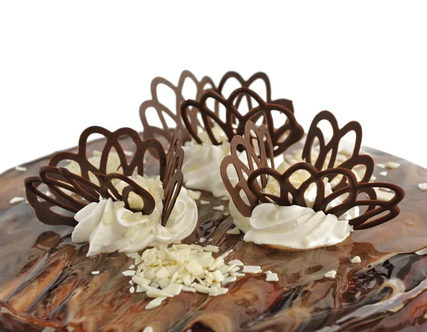 Kue coklat di latar belakang putih — Stok Foto