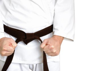 adam bir kimono ve kemer beyaz adam dövüş için