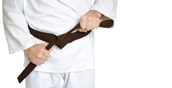 adam bir kimono ve kemer beyaz adam dövüş için