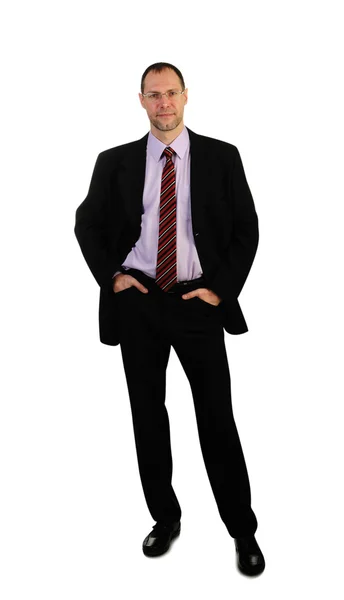 Standing business man in suit isolated on white background Stock Image