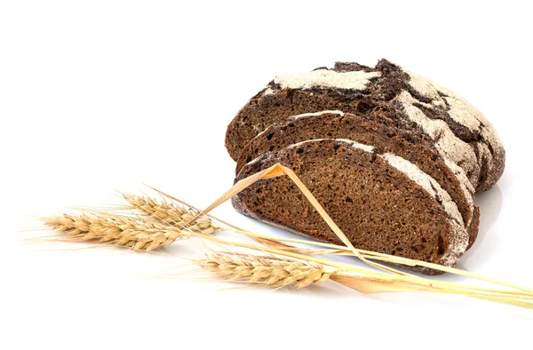 Bread and ears on a white background isolation — Stock Photo, Image