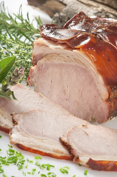 A roast pork on white — Stock Photo, Image