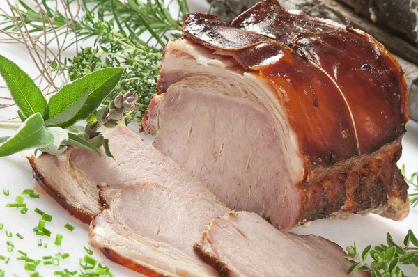 A roast pork on white — Stock Photo, Image
