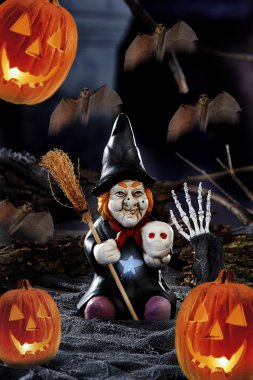 Cadılar Bayramı olay yerine koyu arka plan